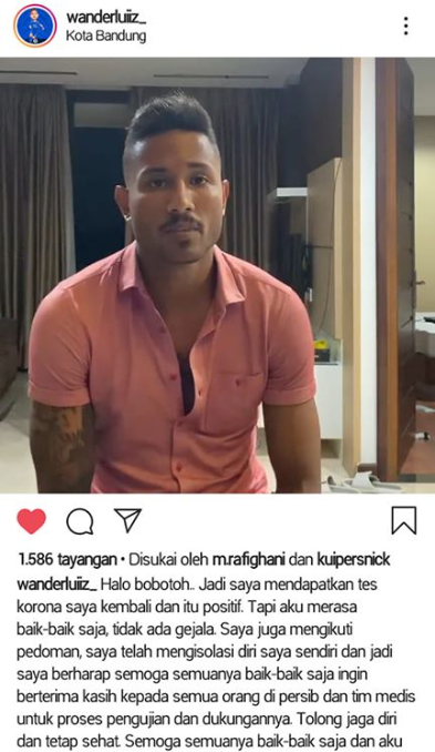 Striker Persib Wander Luiz Positif Corona Covid 19